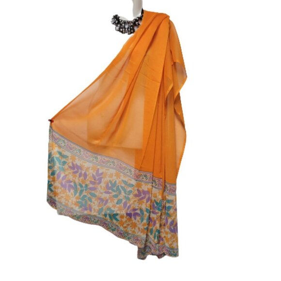 Orange Large Scarf Dupatta Scarf - Picture 4 of 9